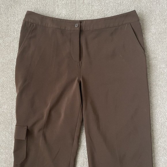 Chico's Pants Womens 1.5 (Size 10) Brown Crop Cargo Stretch Additions Casual - Picture 2 of 11